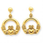 Picture of 14k Dangling Claddagh Post Earrings