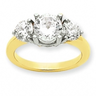 Picture of 14k Two-tone A Diamond three stone ring