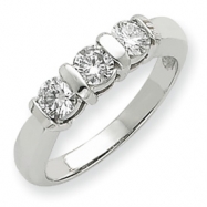 Picture of 14k White Gold A Diamond three stone ring