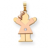 Picture of 14k Two-tone AA Diamond kid pendant