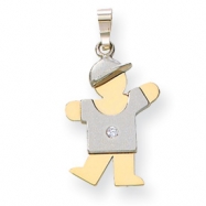 Picture of 14k Two-tone A Diamond kid pendant