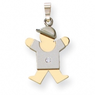 Picture of 14k Two-tone A Diamond kid pendant