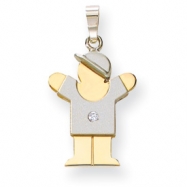 Picture of 14k Two-tone A Diamond kid pendant