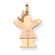 Picture of 14k Two-tone AA Diamond kid pendant