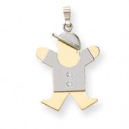 Picture of 14k Two-tone A Diamond kid pendant