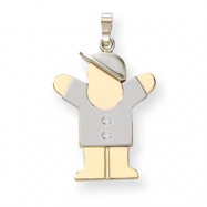 Picture of 14k Two-tone A Diamond kid pendant