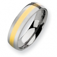 Picture of Titanium and 14k Inlay Polished 6mm Wedding Band ring