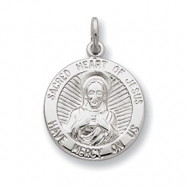 Picture of Sterling Silver Sacred Heart of Jesus Medal