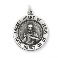 Picture of Sterling Silver Sacred Heart of Jesus Medal