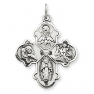 Picture of Sterling Silver Antiqued 4-way Medal