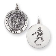 Picture of Sterling Silver St. Christopher Football Medal