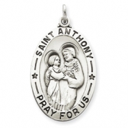 Picture of Sterling Silver Antiqued Saint Anthony Medal