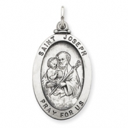 Picture of Sterling Silver Antiqued Saint Joseph Medal