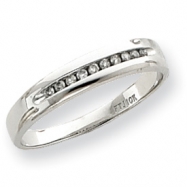 Picture of 10k White Gold .12ct Diamond Trio Mens Wedding Band ring