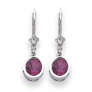 Picture of 14k White Gold 6mm Rhodalite Garnet leverback earring