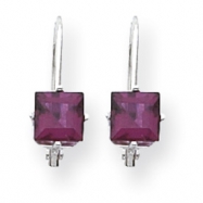 Picture of 14k Rhodalite Garnet Diamond princess leverback earrin