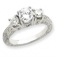 Picture of 14k White Gold AA Diamond three stone ring