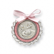 Picture of Sterling Silver Pink Crib Medal