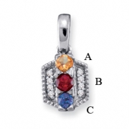 Picture of 14KW Family Jewelry Diamond Semi-Set Pendant