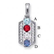 Picture of 14KW Family Jewelry Diamond Semi-Set Pendant