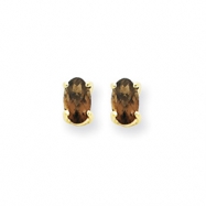 Picture of 14k 5x3 Oval Smokey Quartz Earring