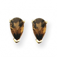 Picture of 14k 5x3 Pear Smokey Quartz Earring