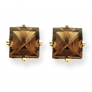 Picture of 14k 6mm Square Smokey Quartz Earring