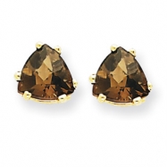 Picture of 14k 6mm Trillion Smokey Quartz Earring