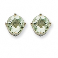 Picture of 14kw 7mm Round Green Amethyst Earring