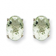 Picture of 14kw 8x6 Oval Green Amethyst Earring