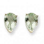 Picture of 14kw 7x5 Pear Green Amethyst Earring