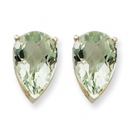 Picture of 14kw 12x8 Pear Green Amethyst Earring