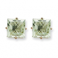 Picture of 14kw Princess 4-Prong 8.0mm Green Amethyst Earring