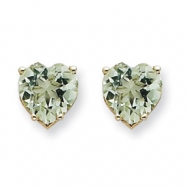 Picture of 14kw 7mm Heart Green Amethyst Earring