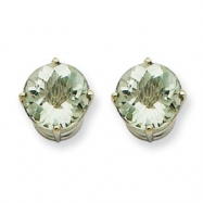 Picture of 14kw 8mm Round Green Amethyst Earring