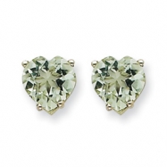 Picture of 14kw 7mm Heart Green Amethyst Earring