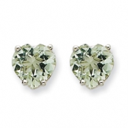 Picture of 14kw 8mm Heart Green Amethyst Earring