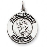 Picture of Sterling Silver Oxidized St. Christopher Medal