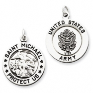 Picture of Sterling Silver Antiqued Saint Michael Army Medal