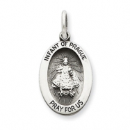 Picture of Sterling Silver Antiqued Infant of Prague Medal