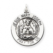 Picture of Sterling Silver Antiqued Holy Family Medal