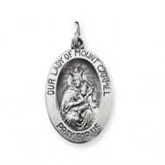 Picture of Sterling Silver Antiqued Our Lady of Mt.Carmel Medal