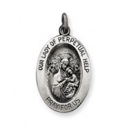 Picture of Sterling Silver Antiqued Our Lady of Perpetual Help Medal