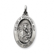 Picture of Sterling Silver Antiqued Our Lady of Perpetual Help Medal