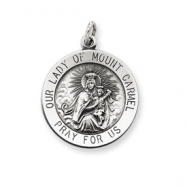 Picture of Sterling Silver Antiqued Our Lady of Mount Carmel Medal