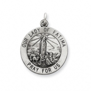 Picture of Sterling Silver Antiqued Our Lady of Fatima Medal