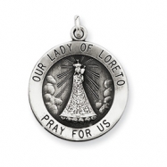 Picture of Sterling Silver Antiqued Our Lady of Loreto Medal