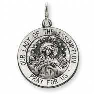 Picture of Sterling Silver Antiqued Our Lady of the Assumption Medal