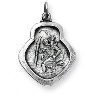 Picture of Sterling Silver Antiqued Saint Christopher Medal