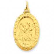 Picture of 24k Gold-plated Sterling Silver Saint Christopher Medal